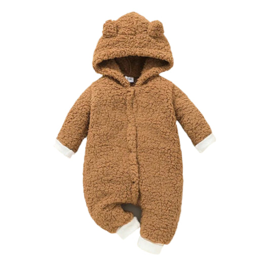 Winter Sweet Hooded Baby Plush Welsoft Jumpsuit