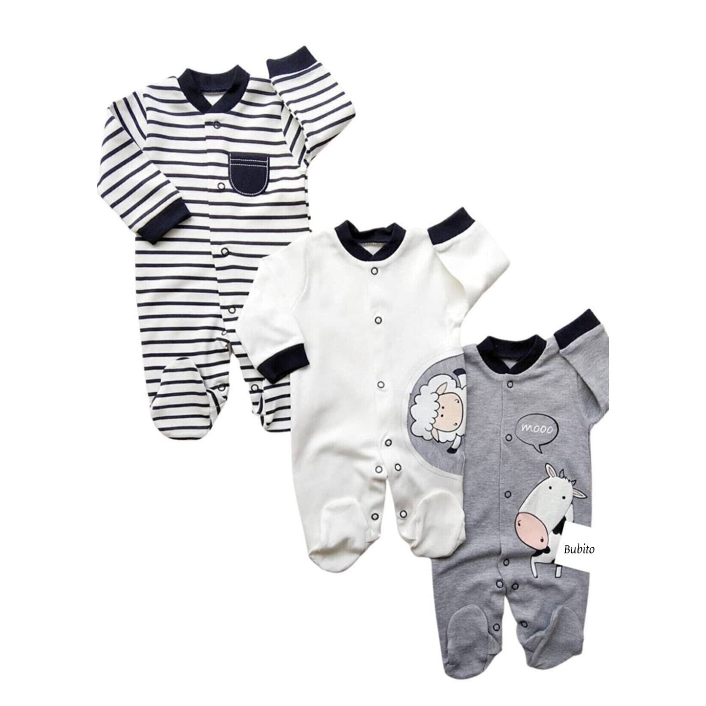 Baby Romper Set with Lamb and Cow image