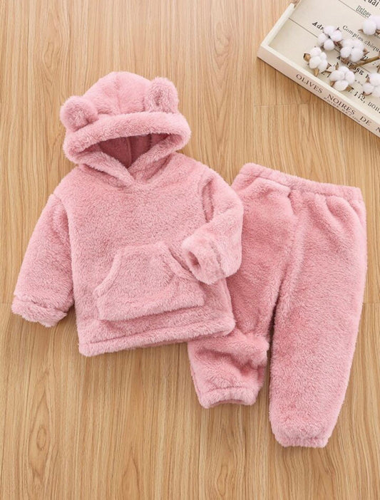 Unisex Plush Kids Top and Bottom Welsoft Set