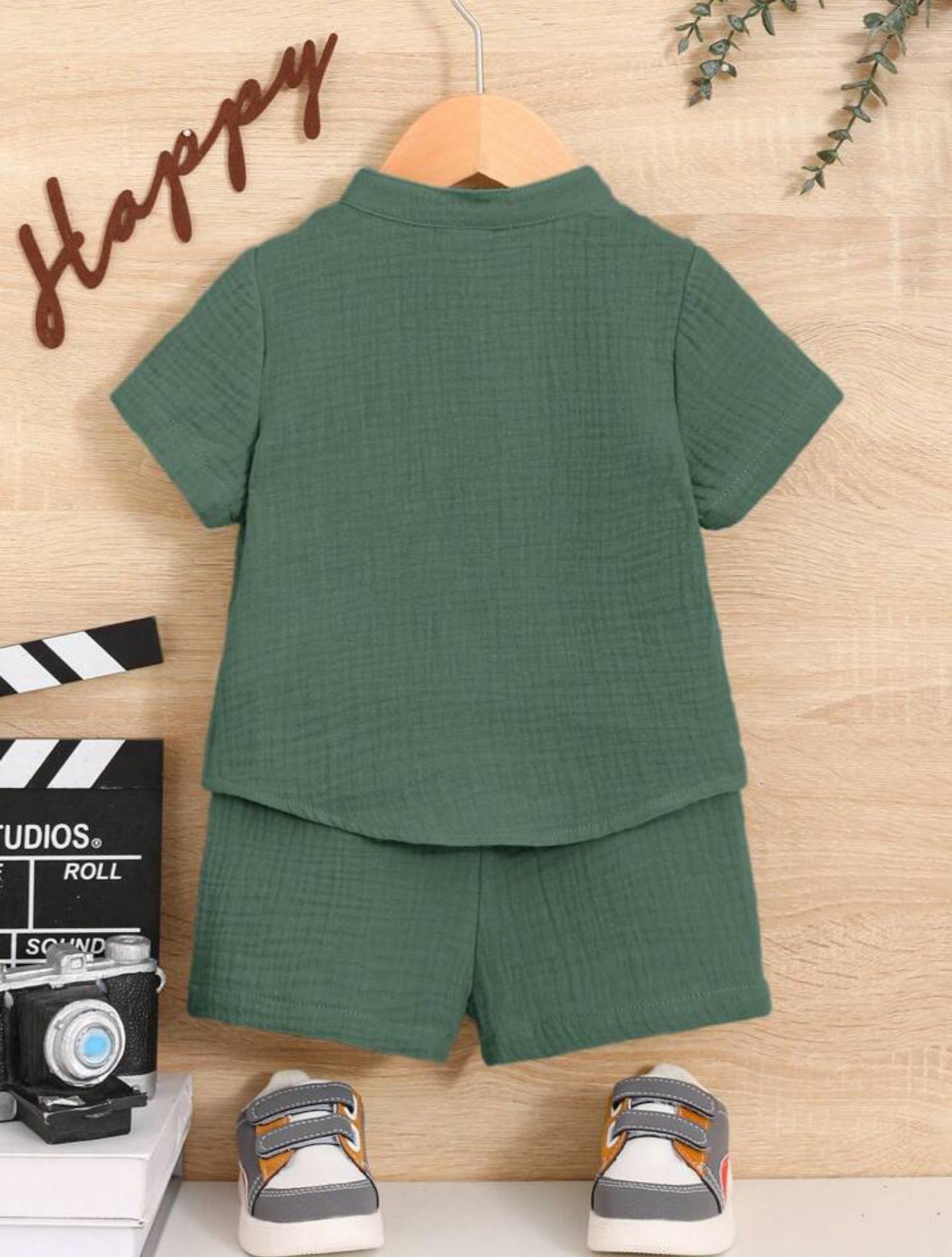 Muslin Stylish Pocket Cotton 2-Piece Summer Shorts Set