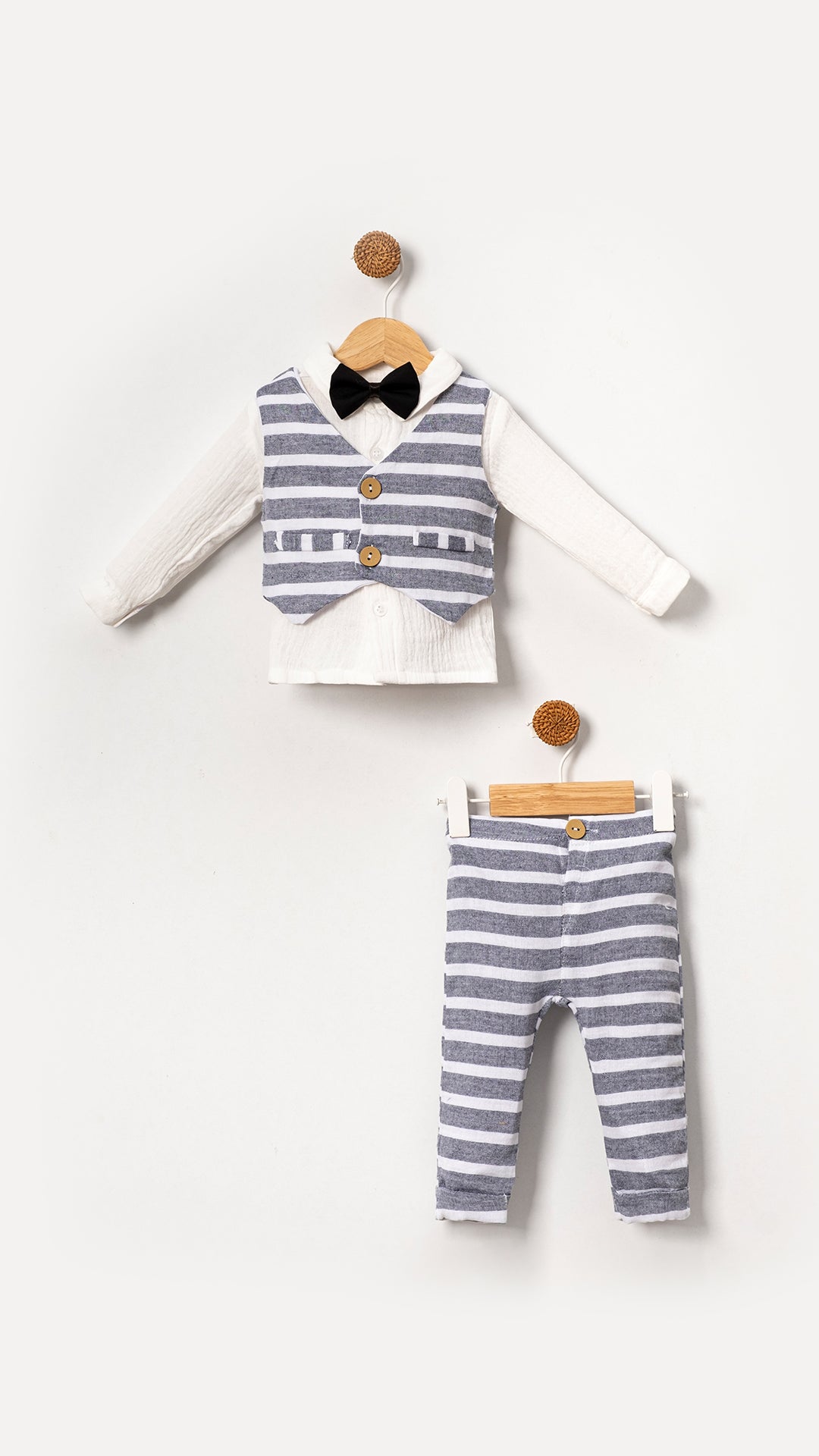 Muslin Bow Tie Vest 4-Piece Set Baby Boy & Kids