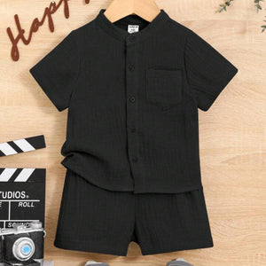 Muslin Stylish Pocket Cotton 2-Piece Summer Shorts Set