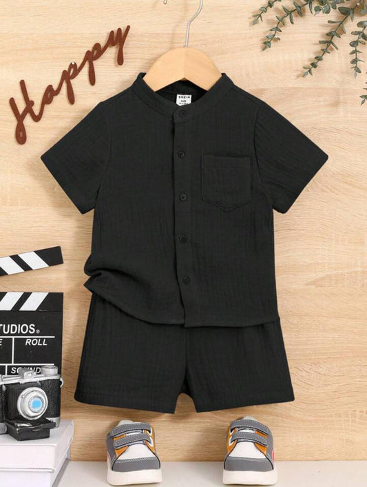 Muslin Stylish Pocket Cotton 2-Piece Summer Shorts Set