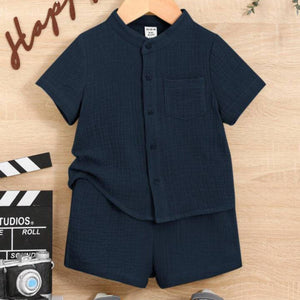 Muslin Stylish Pocket Cotton 2-Piece Summer Shorts Set