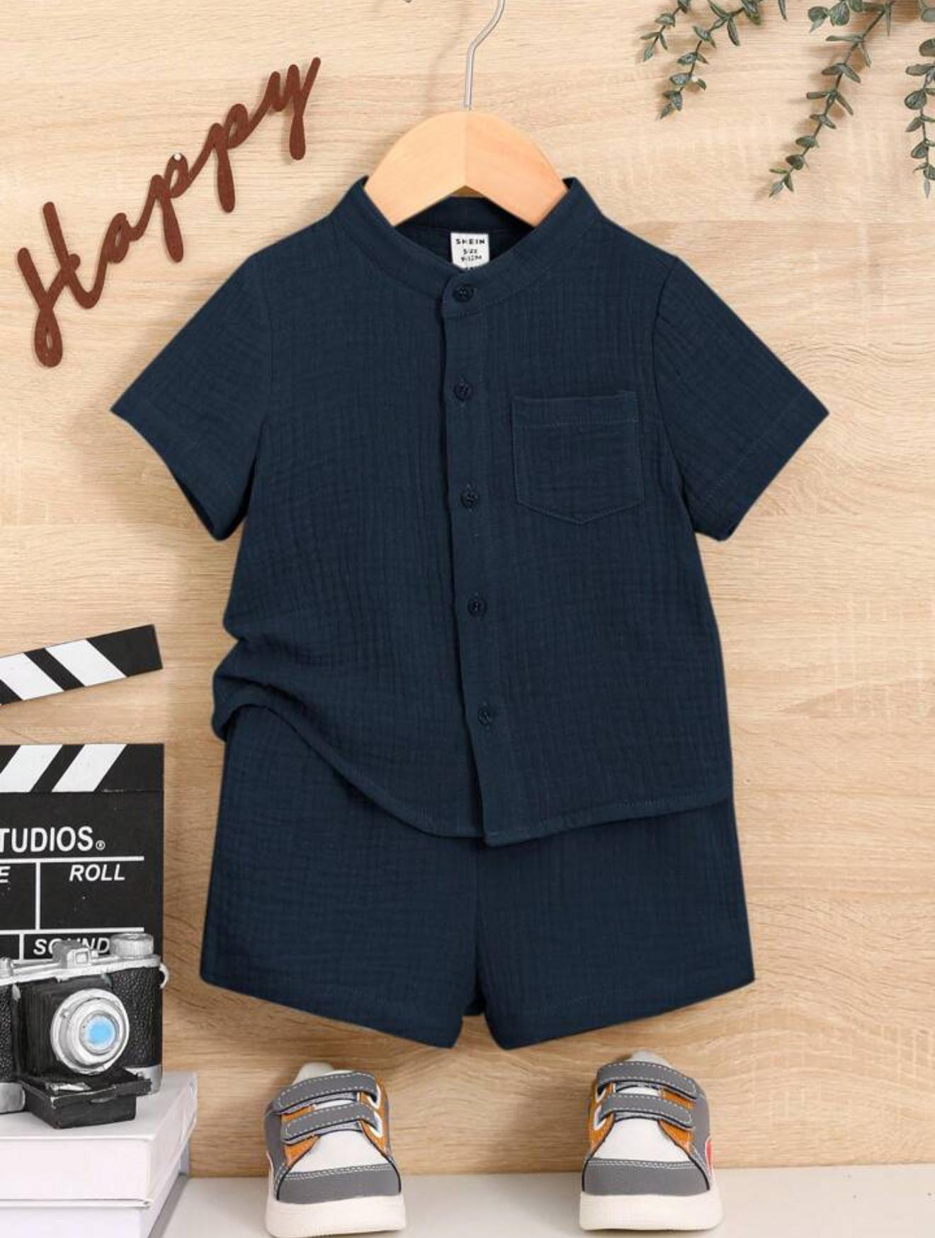 Muslin Stylish Pocket Cotton 2-Piece Summer Shorts Set
