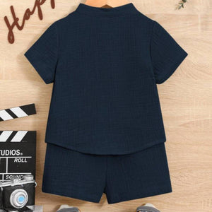 Muslin Stylish Pocket Cotton 2-Piece Summer Shorts Set