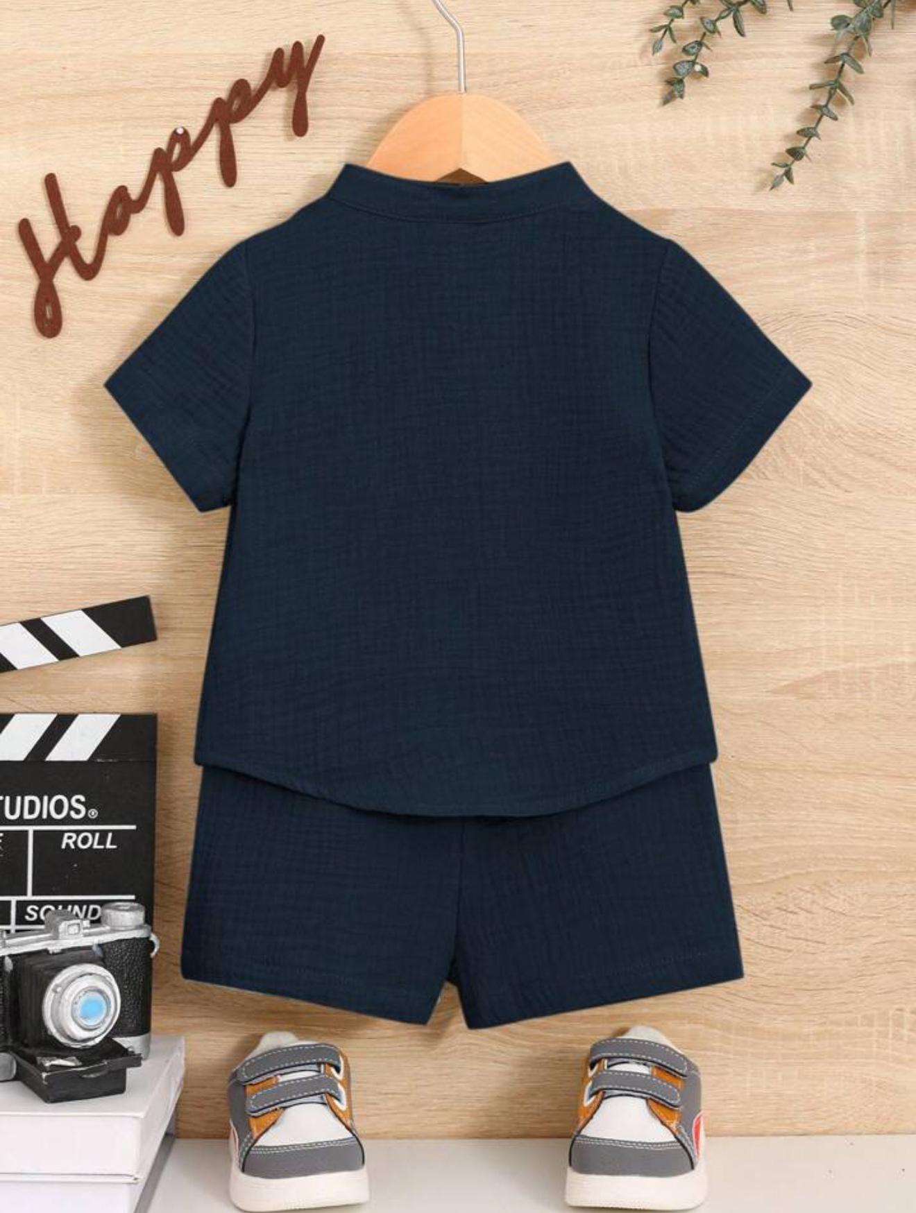 Muslin Stylish Pocket Cotton 2-Piece Summer Shorts Set