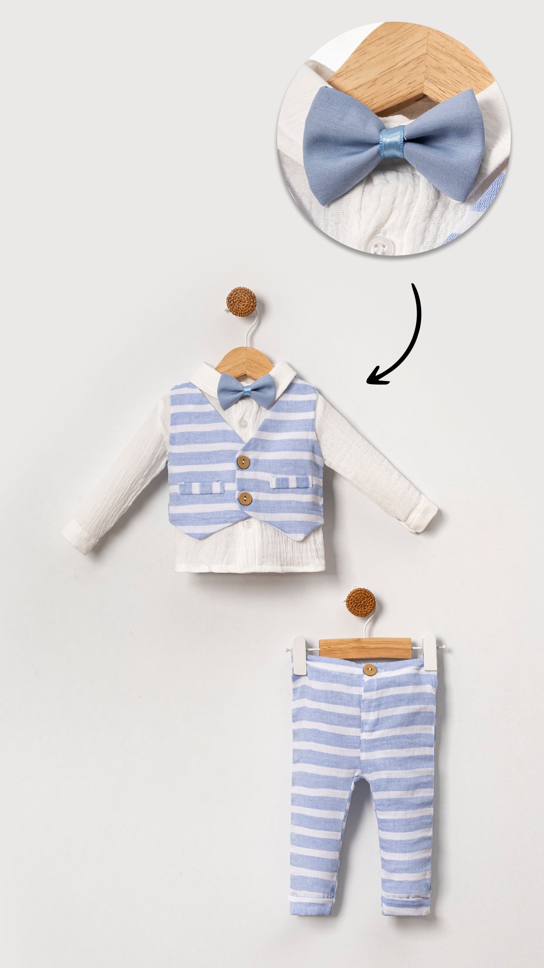 Muslin Bow Tie Vest 4-Piece Set Baby Boy & Kids