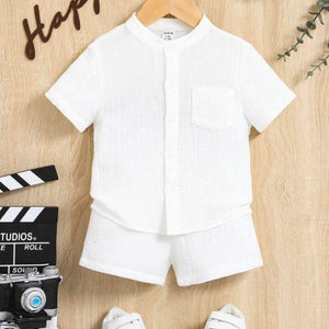 Muslin Stylish Pocket Cotton 2-Piece Summer Shorts Set