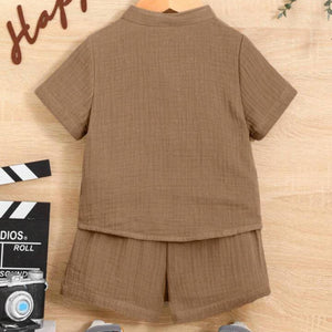 Muslin Stylish Pocket Cotton 2-Piece Summer Shorts Set