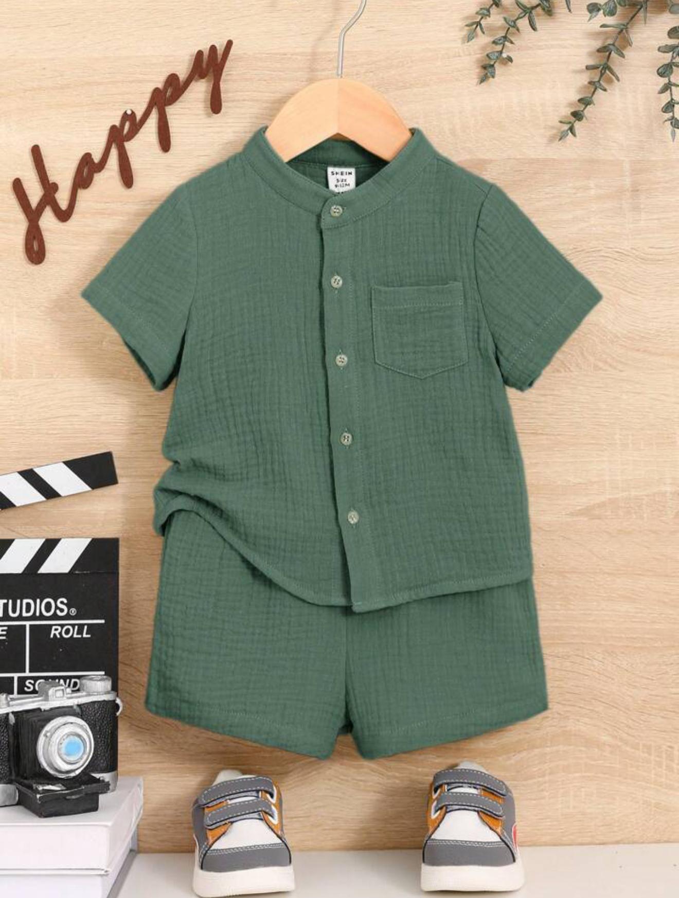 Muslin Stylish Pocket Cotton 2-Piece Summer Shorts Set