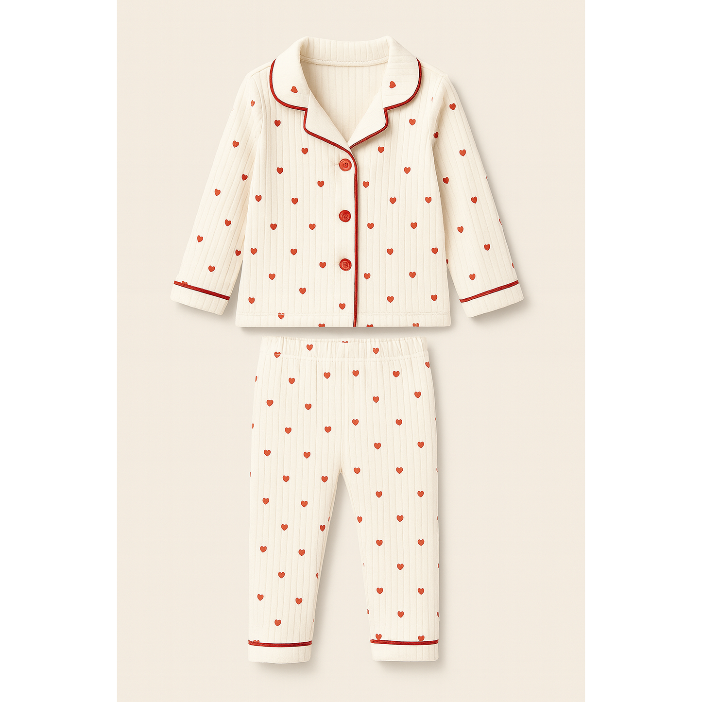 Heart Baby Girl Bottom Top 2 Pajama Set