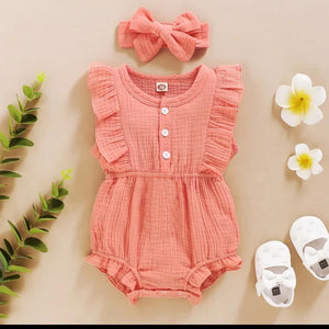 Unisex Baby & Kids 100% Cotton Bandana Jumpsuit