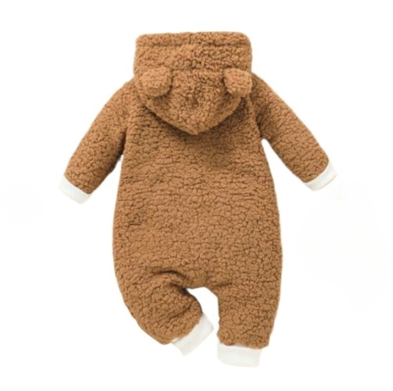 Winter Sweet Hooded Baby Plush Welsoft Jumpsuit