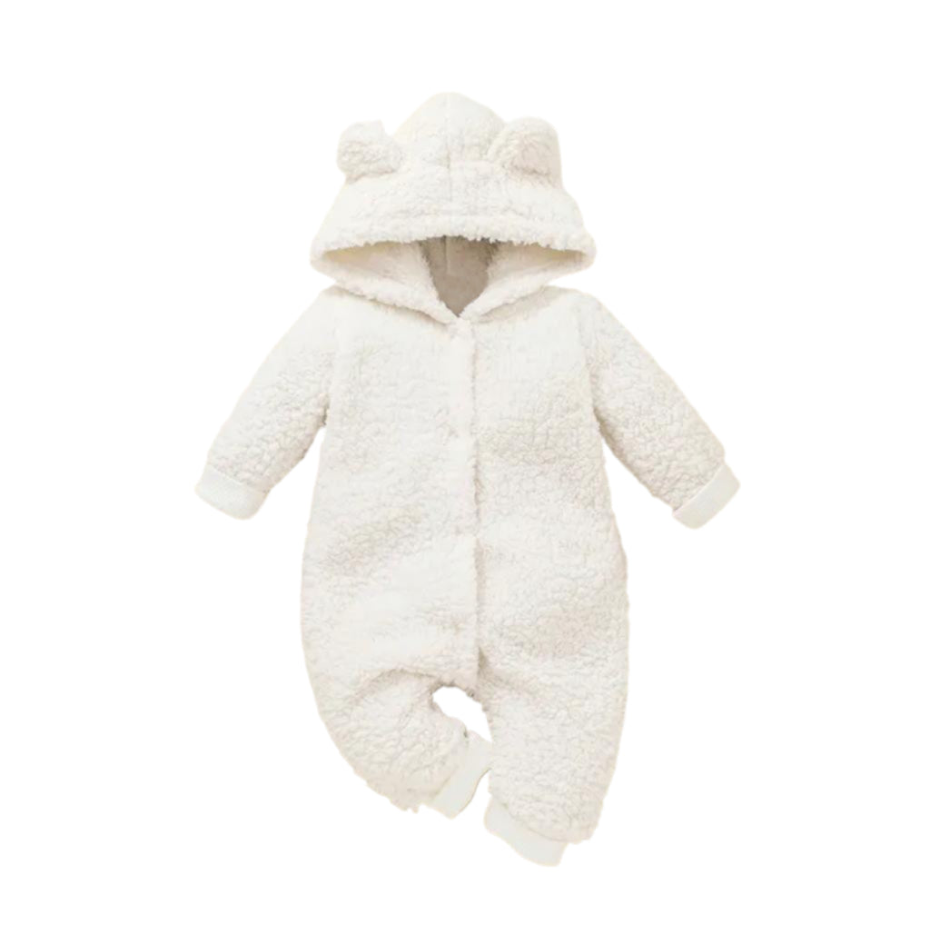Winter Sweet Hooded Baby Plush Welsoft Jumpsuit