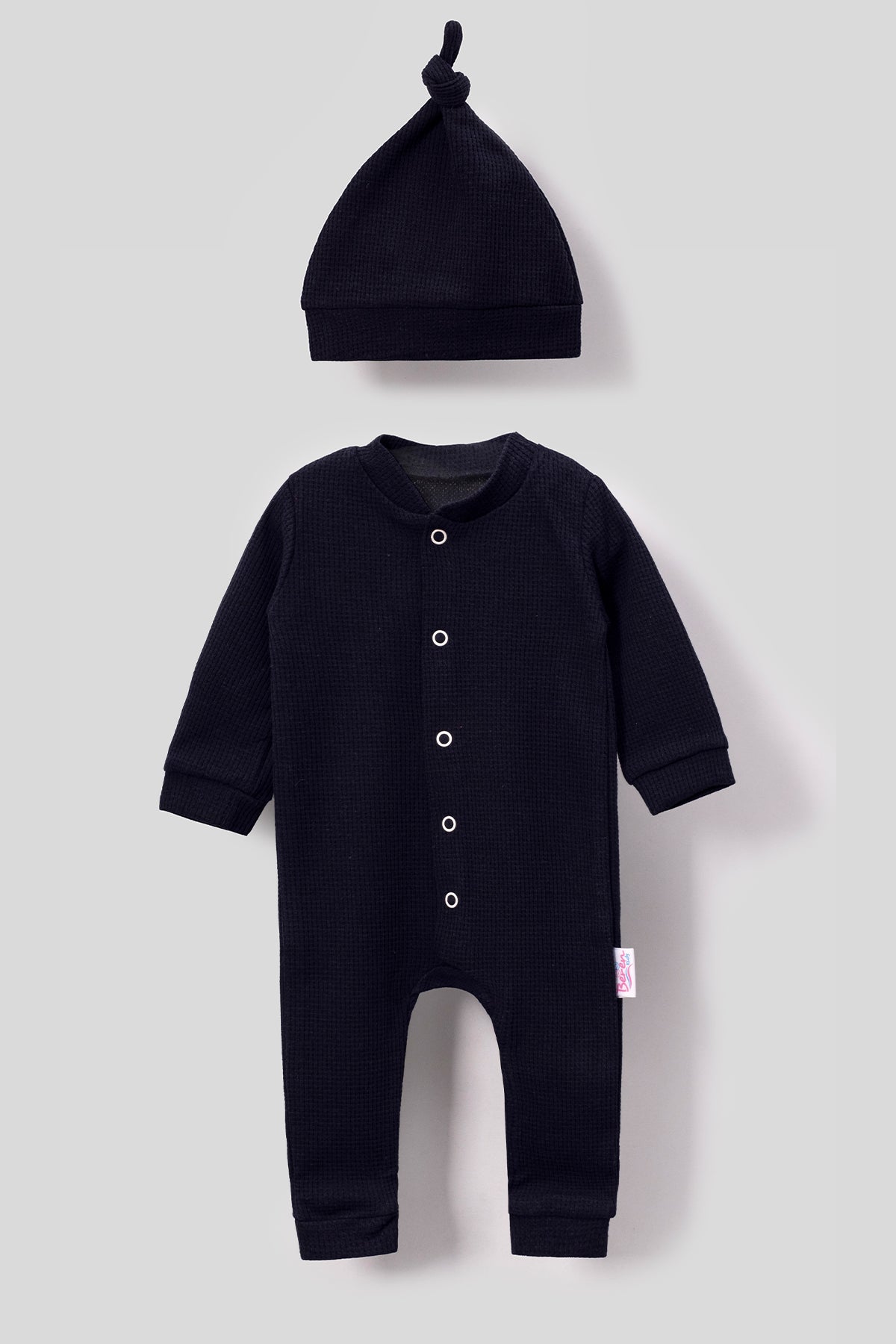 Style Hat Ribbed Combed Baby Jumpsuit