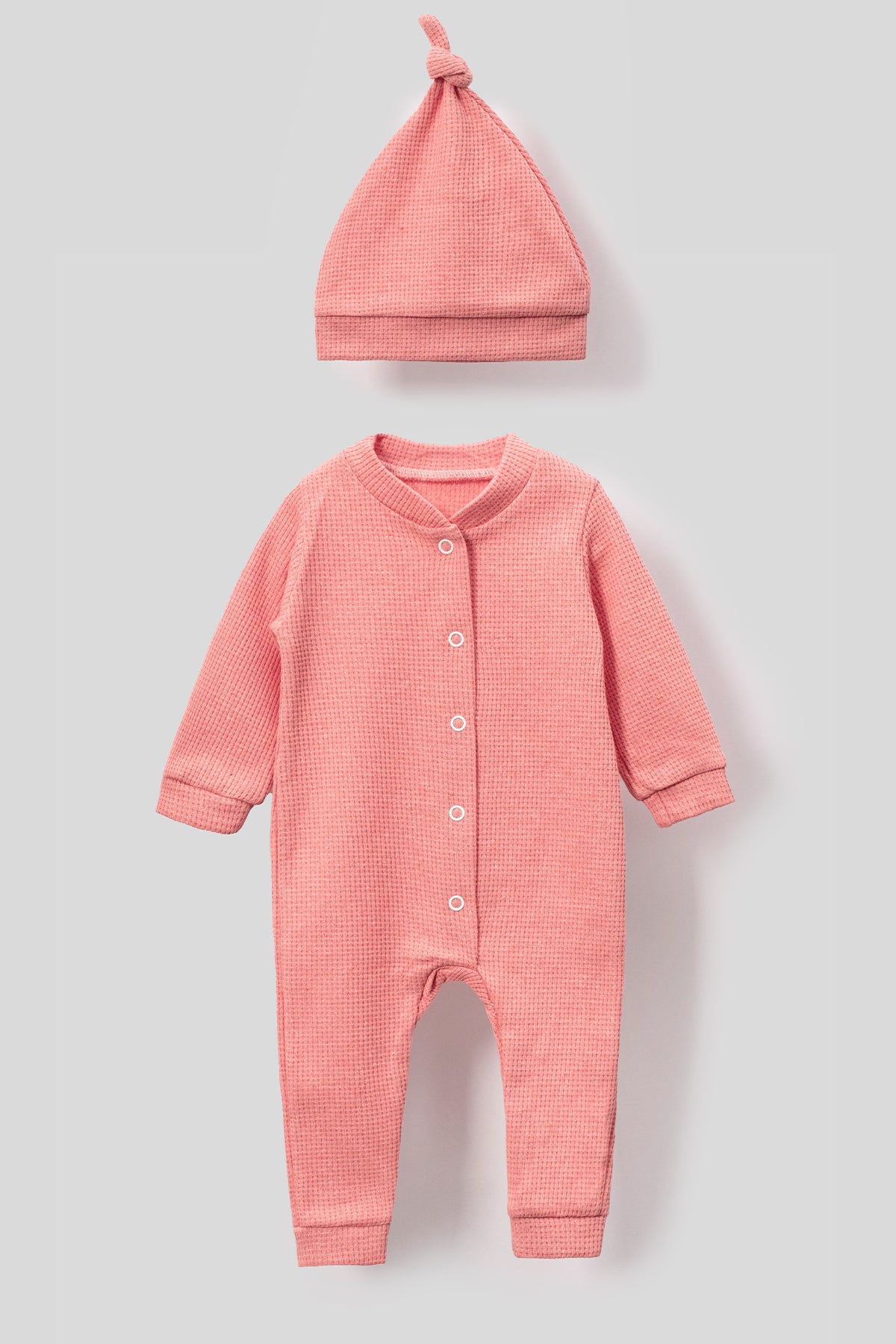 Style Hat Ribbed Combed Baby Jumpsuit