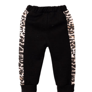 Leopard Detailed Ruffled Baby Girl Child Top and Bottom 2-Piece Set