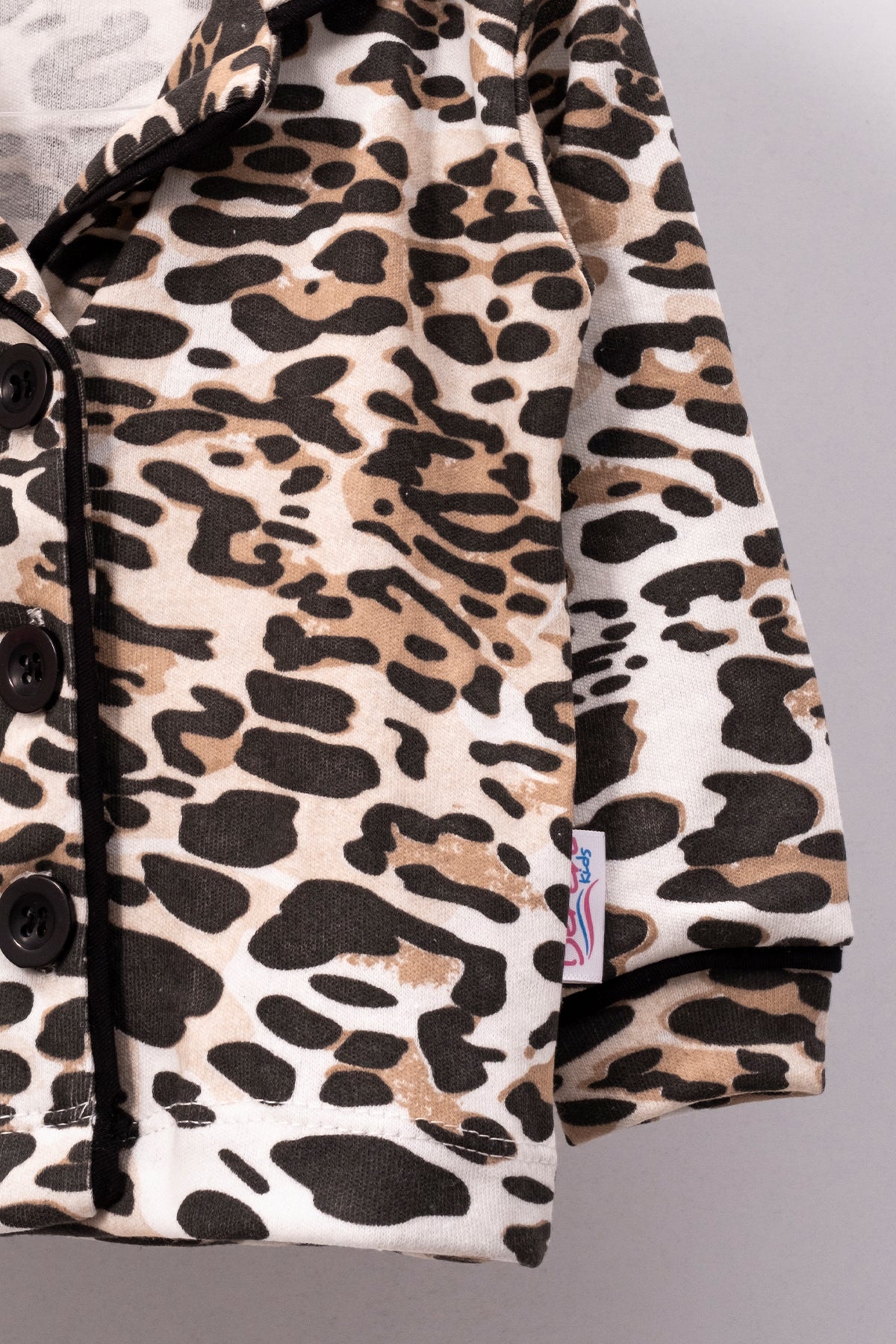 Leopard Print Baby Girl Child Bottom Top 2 Pajama Set-Multicolor