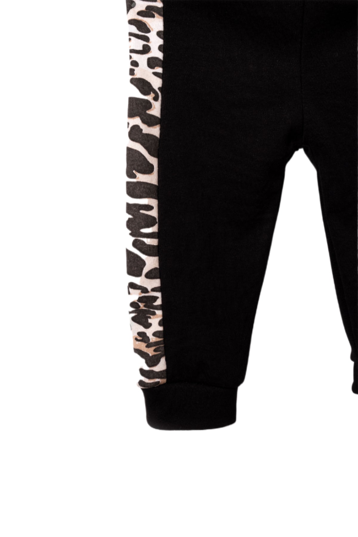 Leopard Detailed Ruffled Baby Girl Child Top and Bottom 2-Piece Set