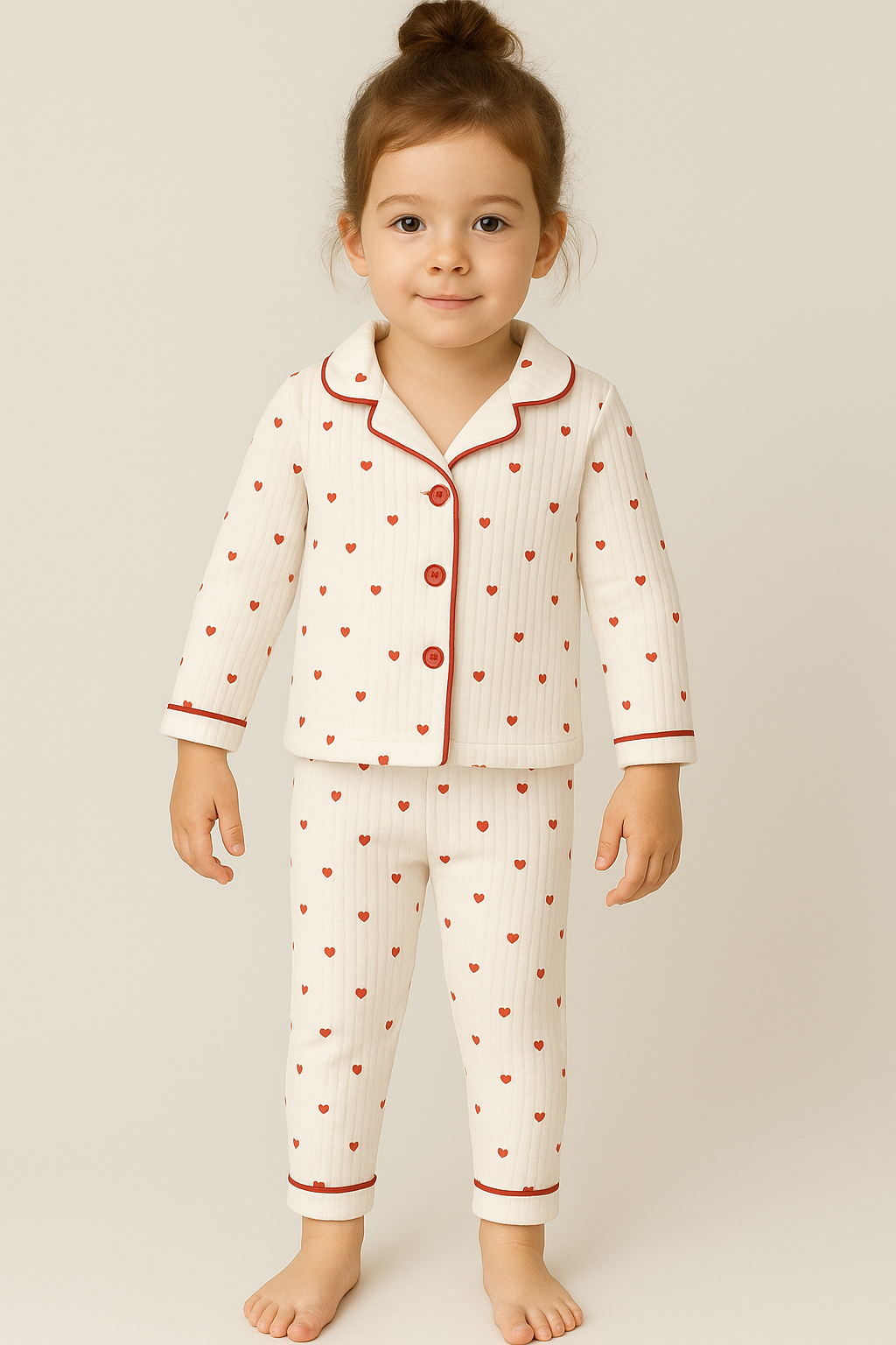 Heart Baby Girl Bottom Top 2 Pajama Set