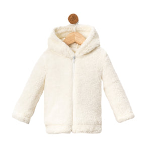 Zippered Hooded Baby Plush Welsoft Winter Cardigan