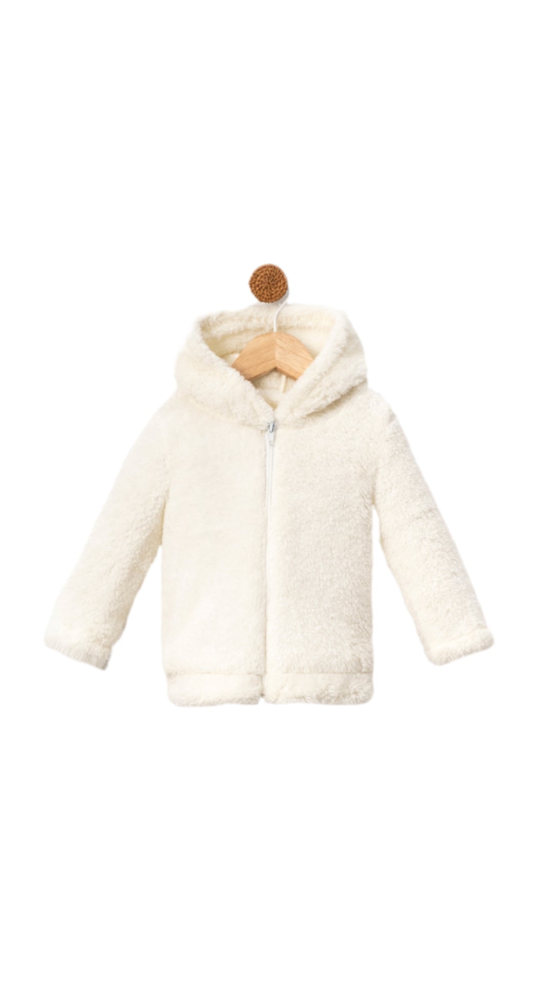 Zippered Hooded Baby Plush Welsoft Winter Cardigan